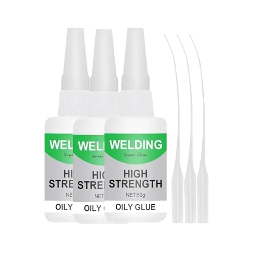 Jue-Fish Multifunctional Glue, Welding High-Strength Oily Glue, Universal Super Glue Gel, Instant Bonding, Strong Adhesion, Repairs Last Long Time for Metal, Wood, Ceramics,Leather, Glass(50g/3PCS) - color: clear 3PC