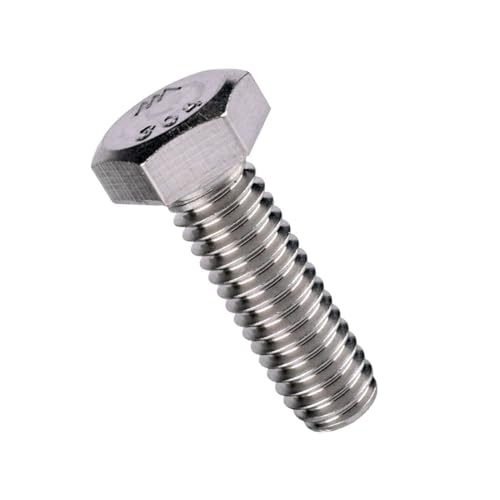 3/8-16 x 2-1/2" Hex Bolt (1/2" to 3" Available),External Hex Head Screw, Fully Threaded, 304 Stainless Steel 18-8, 5Pcs - size: 3/8-16 x 2-1/2" (5Pcs)