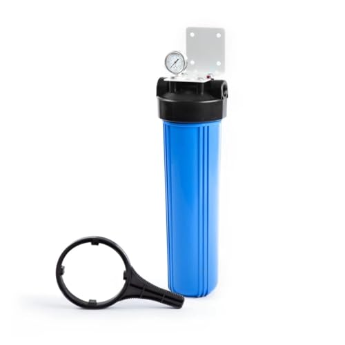 Aquaboon 20" x 4.5" Whole House Well Water Filter System with Pressure Release (1" Port) | Certified | Compatible with Pentek 150233, 150235, Geekpure BB- 20B - color: 20 Inch, size: Empty Canister (No Filter)