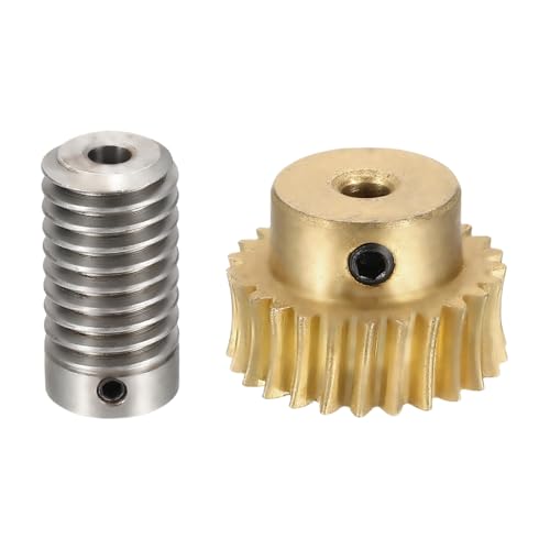 uxcell Worm Gear Set 25T 1:25 Reduction Rate1045 Steel Rod 5mm Bore - size: Gear-4mm, Rod-5mm Bore, style: 0.8M-25T