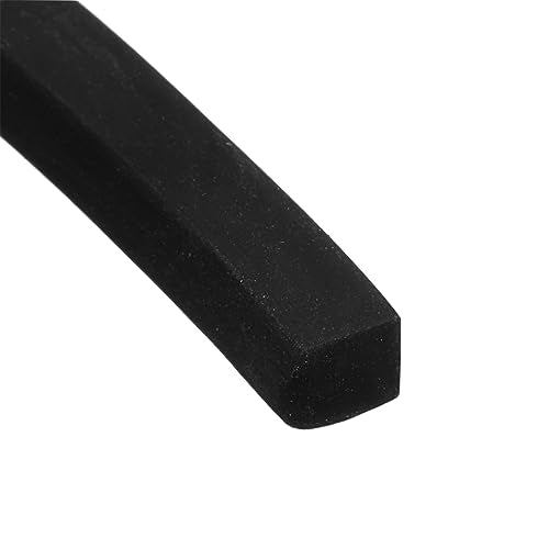 Neoprene Rubber Sheet Rolls 3/16" T x 0.2" W x 5'L Solid Rubber Seal Strip for DIY Gasket, Crafts, Pads, Seals, Protection