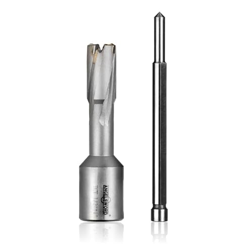 ANGELSWORD TCT Annular Cutter Diameter 1/2", Cutting Depth 1-3/8" Tungsten Carbide Tipped, Mag Drill Bits Kit for Magnetic Drill Press, with One 1/4"*3.5" Pilot Pin - size: B. 13mm(1/2"+0.01"), style: TCT 1-3/8" Cut Depth