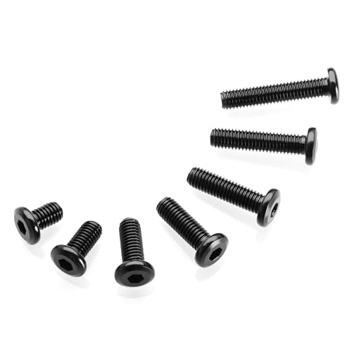 Mywish M8 x 16mm 20Pcs Flat Head Hex Socket Cap Screws Bolts, 304 Stainless Steel Furniture Bolts Full Thread, Black Oxide & Hex Spanner - color: Black-M8, size: 16mm