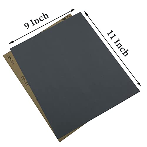 1500 Grit Wet Dry Sandpaper, 15PCS 9x11 Inch Silicon Carbide Sanding Sheets - style: Grit 1500