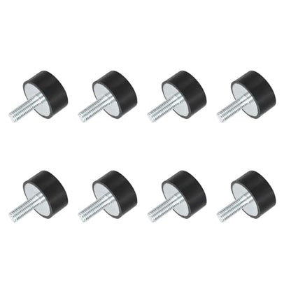 uxcell M8 Thread Rubber Mounts, Vibration Isolators, Cylindrical Shock Absorber with Studs 30 x 15mm 8pcs - size: M8x30x15mm