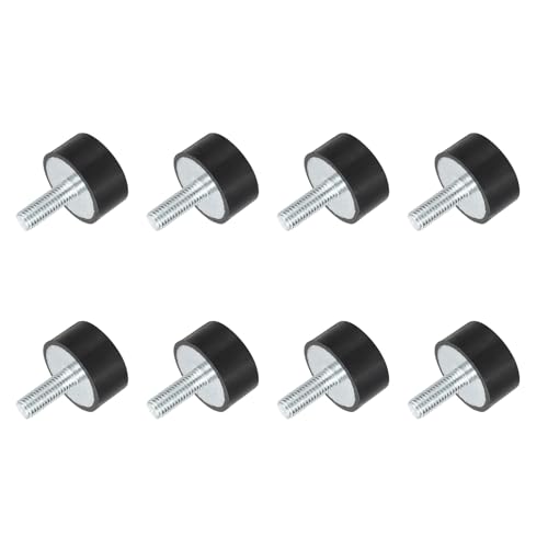 uxcell M8 Thread Rubber Mounts, Vibration Isolators, Cylindrical Shock Absorber with Studs 30 x 15mm 8pcs - size: M8x30x15mm