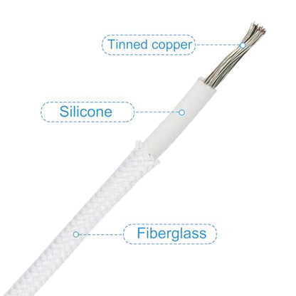 PATIKIL 9.8Ft 15AWG Electronic Wire, -30 to 200 Degrees Celsius Insulated High Temperature Resistant Electrical Flexible Silicone Cable for Lamp Boiler Heater, White - color: White, size: 15AWG