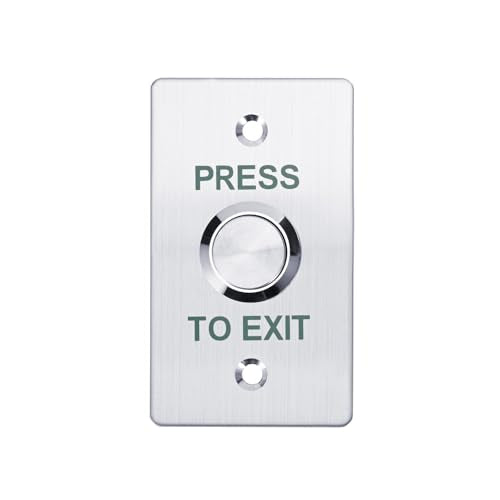 Push to Exit Button，12V DC Push to Exit Switch with LED Light, IP67 Waterproof,NC/NO/COM Outputs, Surface Mount Request-to-Exit Device for Access Control Systems (86X50-A) - color: 86X50-A