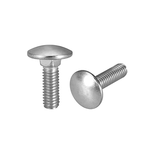 uxcell Carriage Bolts, Neck Carriage Bolt, Round Head Square Neck 304 Stainless Steel M6x16mm 20pcs - size: M6x16mm
