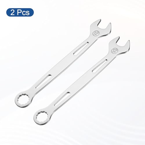 HARFINGTON 2Pcs Combination Wrench 12mm Metric 12-Point Box and Open End - size: 12mm