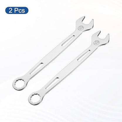 HARFINGTON 2Pcs Combination Wrench 12mm Metric 12-Point Box and Open End - size: 12mm