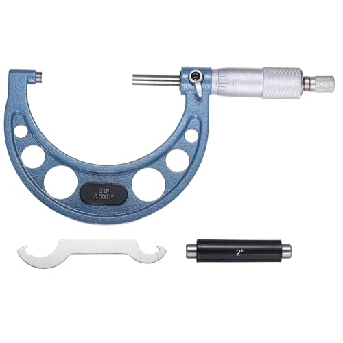 HARFINGTON Outside Micrometer 2-3inch Range +/-0.0001inch Accuracy,Blue - size: 2-3inch