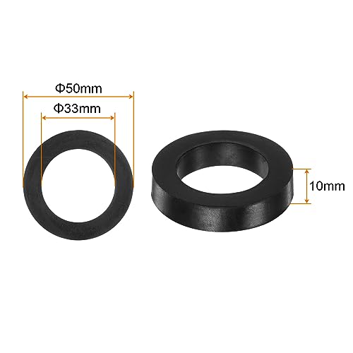 HARFINGTON 8pcs Rubber Spacer 2 Inch OD 1.3 Inch ID 0.4 Inch Thick Neoprene Round Anti Vibration Isolation Pads Isolator Rubber Washers Bushings for Home Cars Boat Accessories, Black - size: 33mm x 50mm x 10mm