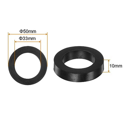 HARFINGTON 8pcs Rubber Spacer 2 Inch OD 1.3 Inch ID 0.4 Inch Thick Neoprene Round Anti Vibration Isolation Pads Isolator Rubber Washers Bushings for Home Cars Boat Accessories, Black - size: 33mm x 50mm x 10mm