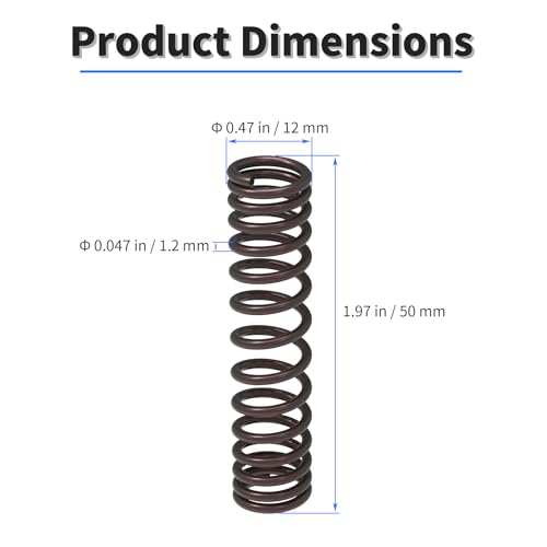 10pcs Compression Spring, 0.047" Dia, 0.47" OD, 1.97" Length - size: 10 pcs 1.2*12*50mm