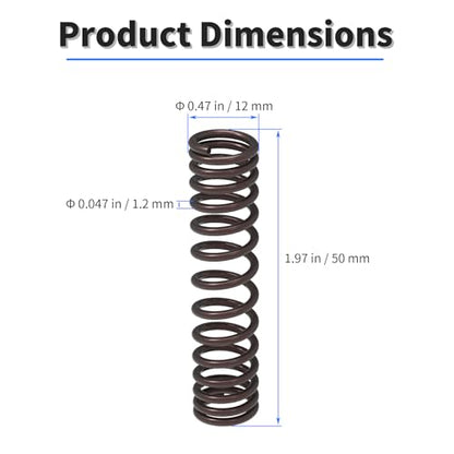10pcs Compression Spring, 0.047" Dia, 0.47" OD, 1.97" Length - size: 10 pcs 1.2*12*50mm
