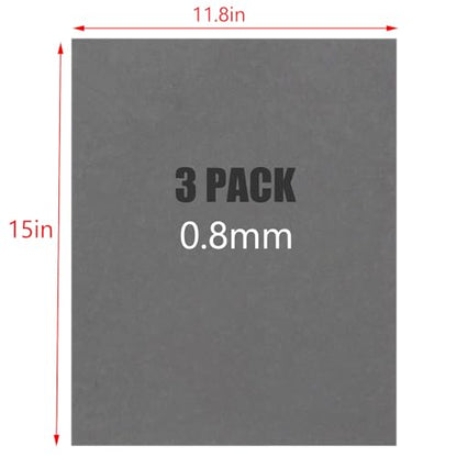 0.8mm 15"x11.8"Non Asbestos Gaskets Materials Sheet Set 3 Pack