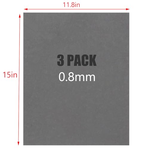 0.8mm 15"x11.8"Non Asbestos Gaskets Materials Sheet Set 3 Pack