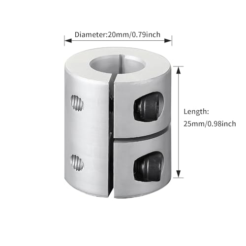 Rigid Couplings 6mm to 8mm Bore, Shaft Coupling 25mm Length 20mm Diameter, Coupler Aluminum Alloy Joint Motor for 3D Printer CNC Machine DIY Encoder - size: bore 6mm to 8mm