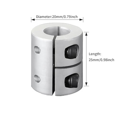 6mm to 6mm Shaft Coupling, 25mm Length 20mm Diameter Coupler Aluminum Alloy Joint Motor for 3D Printer CNC Machine DIY Encoder - size: bore 6mm to 6mm