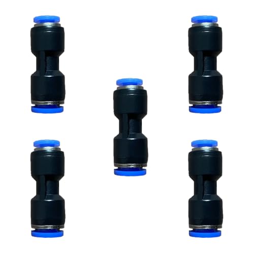 1/4" OD x 5/32" OD Pneumatic quick Connector Push to Connect fittings Straight reducer Union/Coupler (Pack of 5) - size: 1/4" x 5/32", style: Straight Union