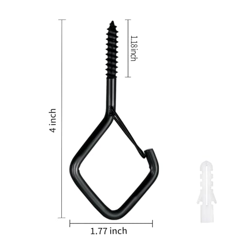 Ceiling Hooks for Hanging Plants, 4in with Safety Buckle, 5 Pack - size: 5 Pieces