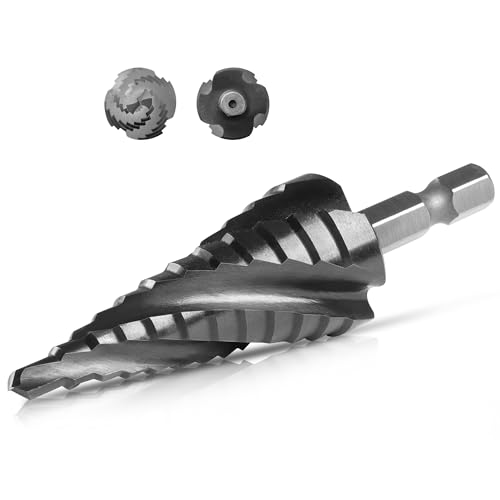 Cobalt M35 4 Spiral Flutes 3/16" to 7/8" Step Drill Bit for Metal - size: M35 3/16-7/8