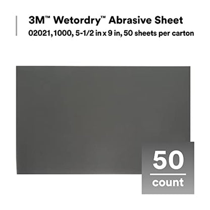 3M Wetordry Abrasive Sheet, 02624, 2000+ Grade, 5 1/2 in x 9 in - size: 5 1/2 in x 9 in