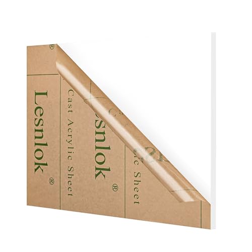 Lesnlok Matte White Acrylic Sheets 1/4 inch Thick 6mm 1 Pieces 24 x 36 Frosting Plexiglass Sheet,Suitable for Painting, Handicrafts, DIY Display Projects (1, Matte White, 24 x 36 x 1/4) - color: matte opaque white, size: 24 x 36 x 1/4