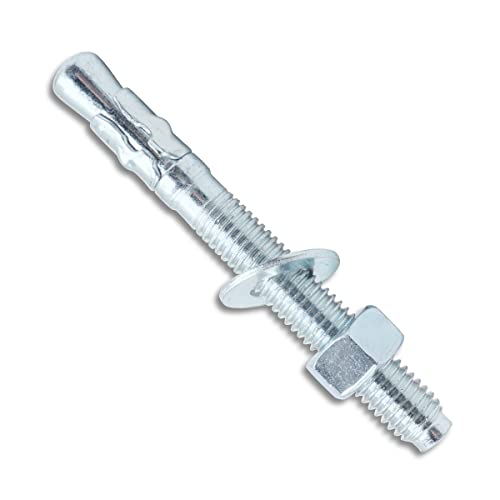 1/2 Concrete Anchors, Zinc-Plated Steel Wedge Anchors, 20 Pack - size: 1/2" x 4-1/2"