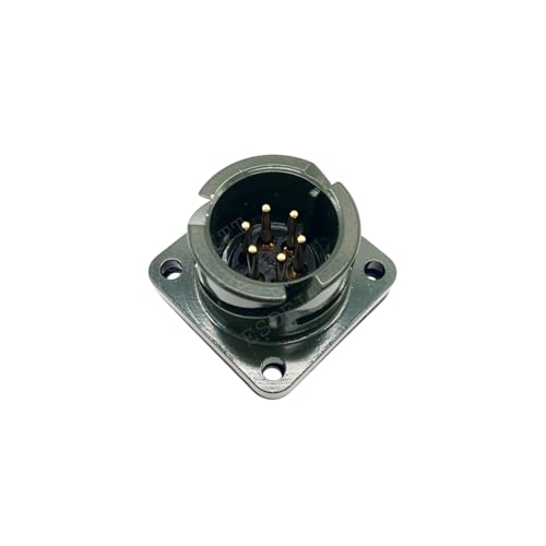 5015 Military Standard Industrial 6pin Aviation Connector Male Socket,Snap-On Design,Gold-Plated Copper Contact Welding Terminal,14S Shell Size - size: 6PIN, style: Flange Male Socket