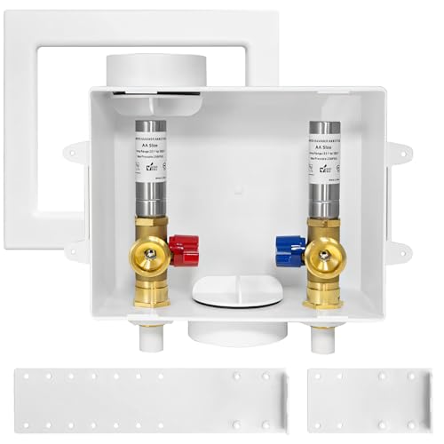 HeSun Washing Machine Outlet Box, 1/2" CPVC x 3/4" MHT Outlet(WM009-1) - size: Washing Machine Box W/ SS Arrestor, style: CPVC