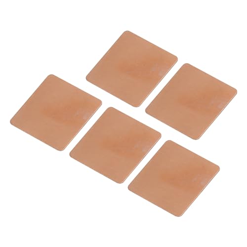 MECCANIXITY Heatsink Copper Sheet Shim, 0.3mm Thickness 15 x 15mm Pad with Thermal Conductive Adhesive Tape for Desktop Computer CPU Cooling Patch 5 Set - size: 0.3mm