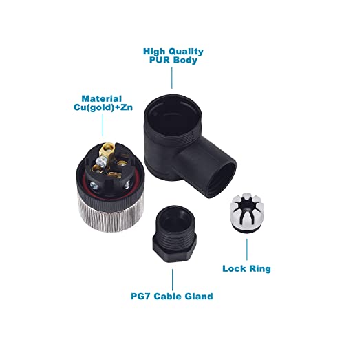 M12 5-Pin Female Circular Aviation Connector Plug 12mm Waterproof Circular Aviation Connector Right Angle Plug Adapter 4 Pack - color: Female, size: 5Pin Right Angle