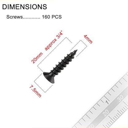 Wood Screws, Flat Head Phillips Self Tapping Screw, #8 x 3/4", 160 Pcs - size: #8 x 3/4"