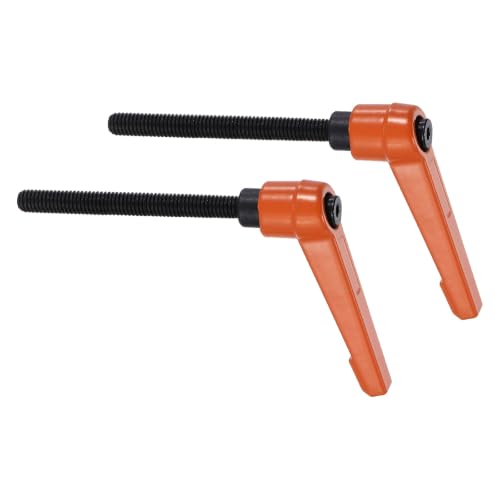 uxcell Clamping Lever Handles for Lathe, M6x60mm Male Thread Orange 2Pcs - size: M6x60mm