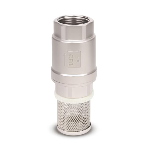 1" NPT Foot Valve with Filter Stainless Steel Heavy Duty Female Thread DN25 - size: 1 Inch