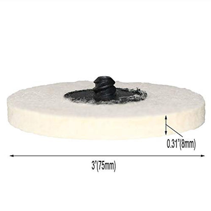 FPPO 3 inch 10pcs Sanding Pad Wool Felt Quick Change Discs,Surface Polishing Buffing Pads Wheel - size: 75 millimeters