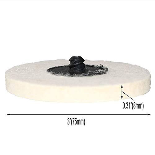 FPPO 3 inch 10pcs Sanding Pad Wool Felt Quick Change Discs,Surface Polishing Buffing Pads Wheel - size: 75 millimeters