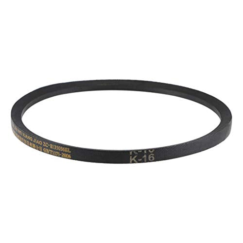 uxcell K-16 V Belt Machine Transmission Rubber, Black Replacement Drive Belt 16 inch Pitch Girth 8mm Width 6mm Height JIS Standard - size: 16"