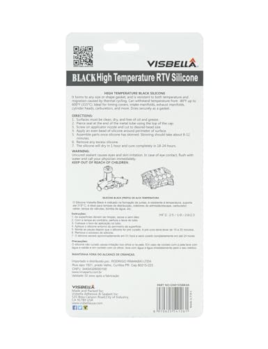 Visbella High Temperature RTV Silicone Gasket Maker, Sealed Oil Resistant Waterproof Quick Dry Liquid for Bonding Internal Combustion, Steam Turbines, Automotive Engine Parts 3.7OZ (Black) - color: Black