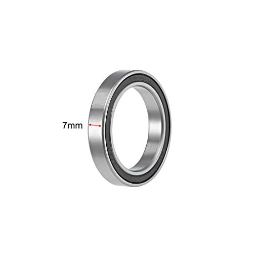 uxcell 6806-2RS Deep Groove Ball Bearings 30mm Inner Dia 42mm OD 7mm Bore Double Sealed Chrome Steel Z2 2pcs - size: 30x42x7mm