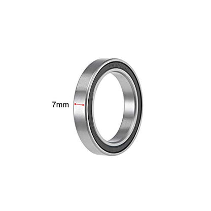 uxcell 6806-2RS Deep Groove Ball Bearings 30mm Inner Dia 42mm OD 7mm Bore Double Sealed Chrome Steel Z2 2pcs - size: 30x42x7mm