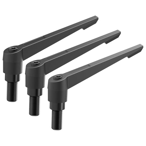 3PCS Clamping Lever Handles, M8 x 32mm Male Thread, Adjustable Quick Release Locking Rotating Screw Bolt Stud Knobs Apply for Lathe Machinery, Black - size: M8 x 32mm 3Pcs