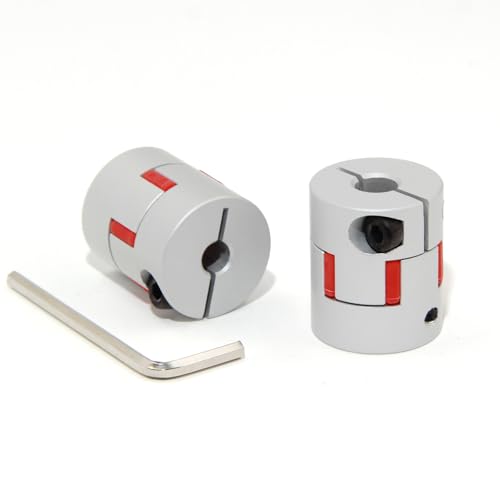 6.35mm to 8mm Bore Aluminium Plum Flexible Shaft Coupling Servo Stepper Motor Jaw D25xL30 Connector Flexible Shaft Couplers for 3D Printer/CNC Machine/DIY Encoder, 2pcs/Pack(6.35mmx8mm) - size: 6.35mmx8mm