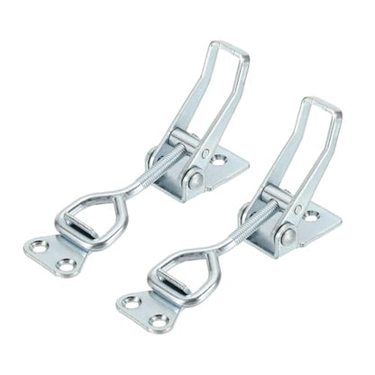 HARFINGTON 2pcs Adjustable Toggle Clamp M6 x 32mm 396lbs Holding Capacity 4002 Style Quick Release Pull Latches Clamps Hasp for Smoker Lid Jig Tool Box Case, Silver - color: Silver, size: M6 x 32mm + 396lbs
