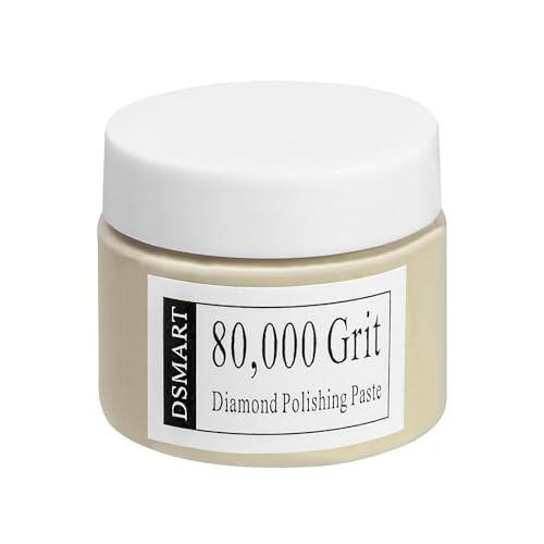 80,000Grit Diamond Polishing Lapping Compound Polish Paste with 25% Diamond Powder (0.1 Micros) for Metal Silver Chrome Glass Marble Resin Rock Watch Jewelry Gemstones - 50G (1.76 Oz) - size: 80,000 Grit