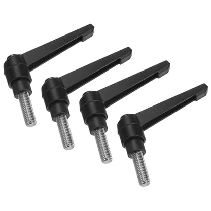 uxcell 4pcs Clamping Lever Handles, M8 x 20mm 304 Stainless Steel Threaded Male Stud, Adjustable Handles Locking Quick Release Ratchet Push Button Bolt Knobs, Black - size: M8 x 20mm