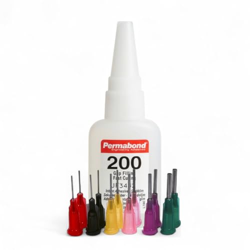 Maven Adhesive Kits (Permabond 200) High Viscosity Cyanoacrylate Adhesive, Fast-Setting Professional Grade CA Glue (Glue + Needle Kit, 1oz) - style: Glue + Needle Kit