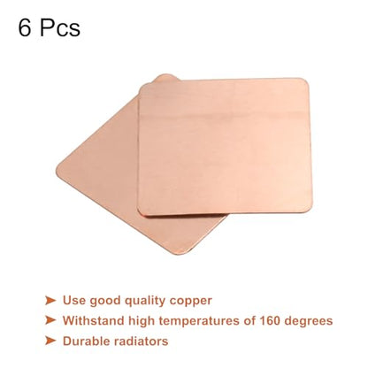 MECCANIXITY Heatsink Copper Pad Shim 20mm x 20mm x 0.3mm Thermal Conductive Heat Sink for Electronic Chip Cooling Pack of 6 - size: 20mm x 20mm x 0.3mm